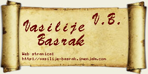 Vasilije Basrak vizit kartica